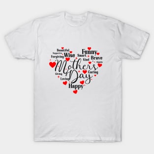 Beautiful Lovely Words on a Heart Shape design. T-Shirt